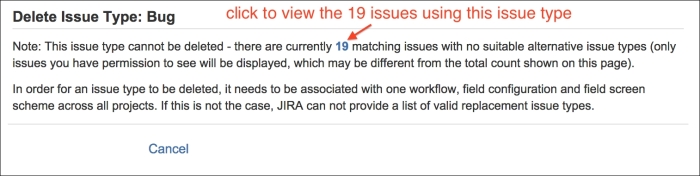 Deleting issue types
