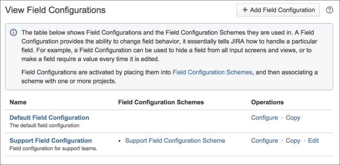 Field configuration