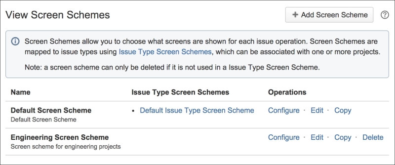 Working with screen schemes