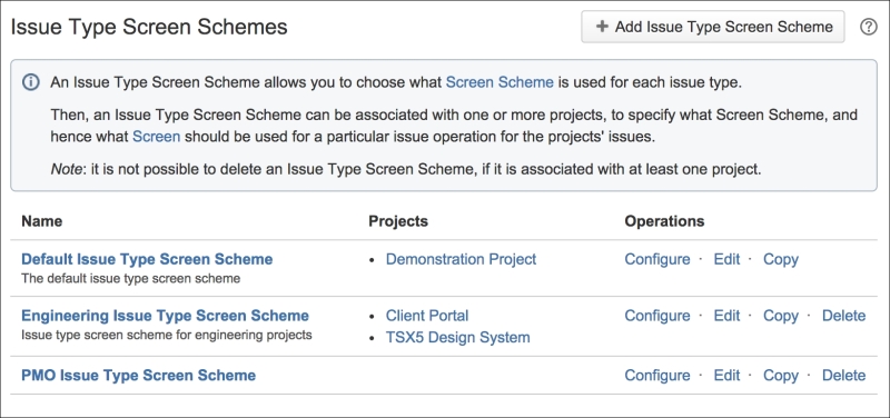 Issue type screen scheme