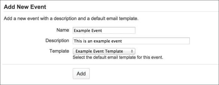 Adding a custom event