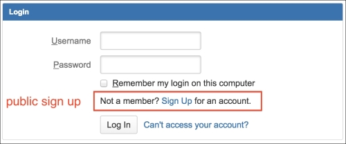 Enabling public signup