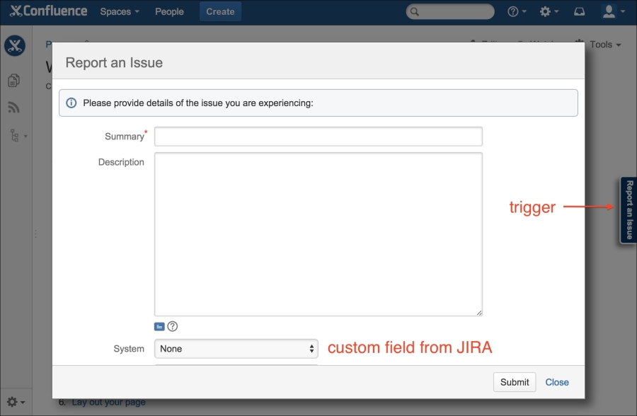 Embedding the issue collector