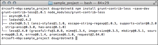 Installing contrib-less with NPM