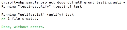Testing the contrib-uglify configuration