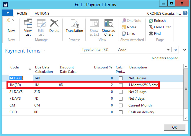 Payment terms