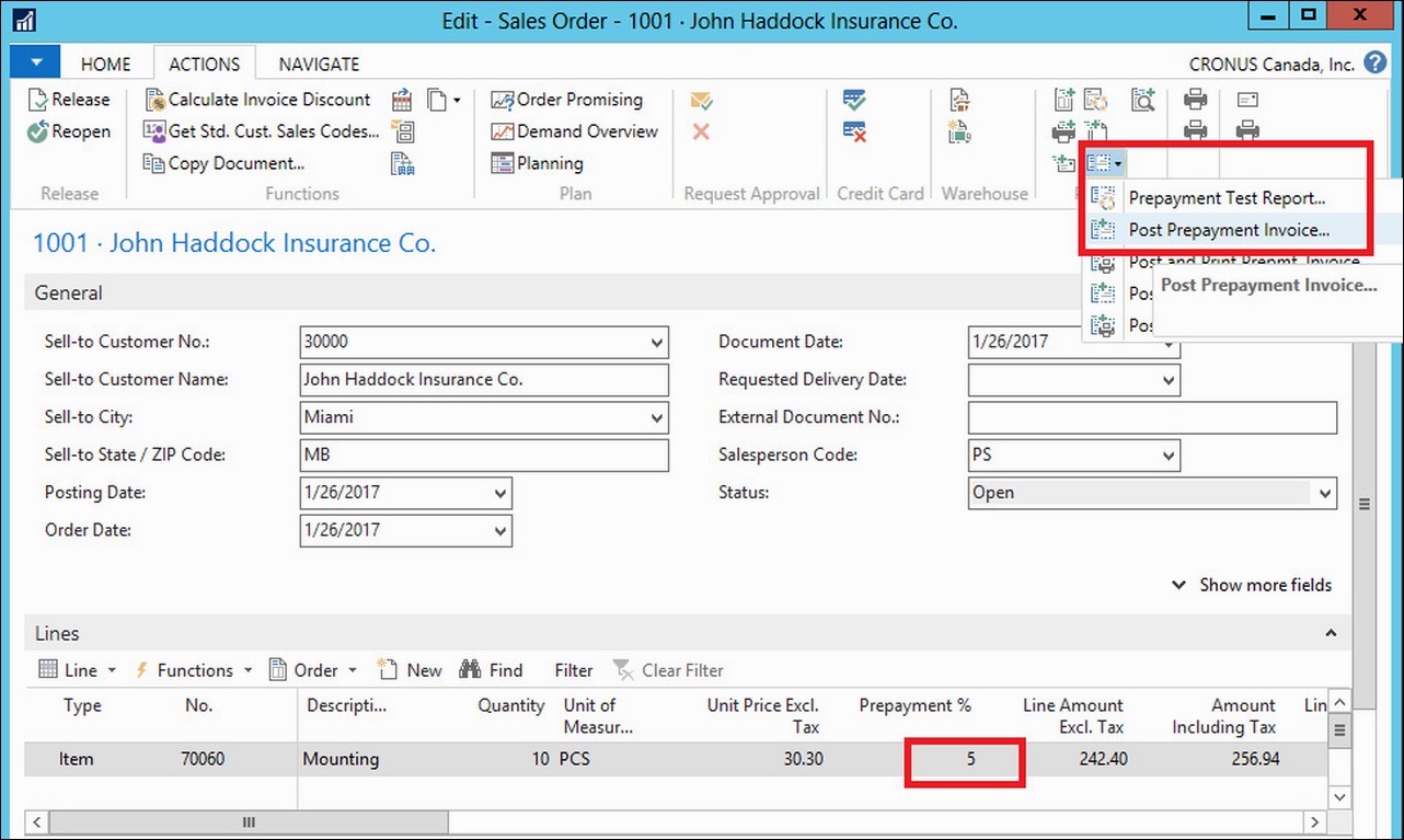 Prepayment processing flow