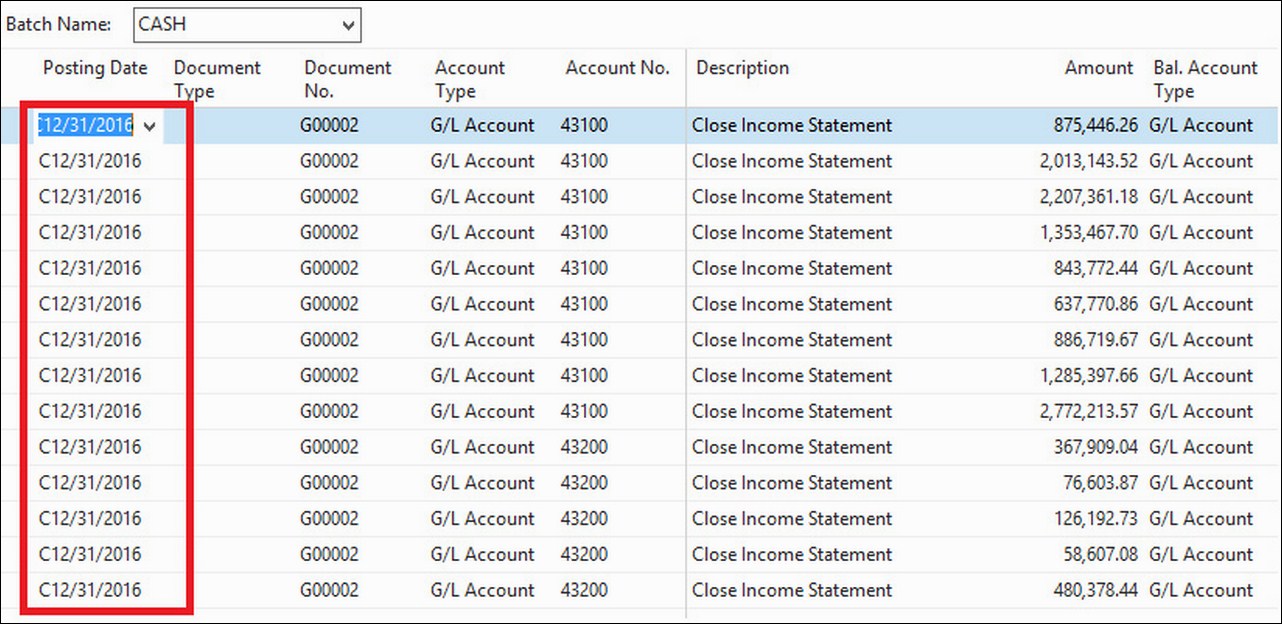 Running the Close Income Statement batch process