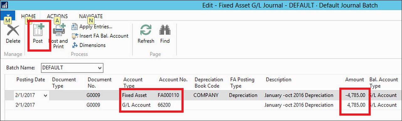 Calculating depreciation automatically