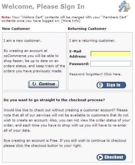 Simplifying osCommerce Checkout Procedure