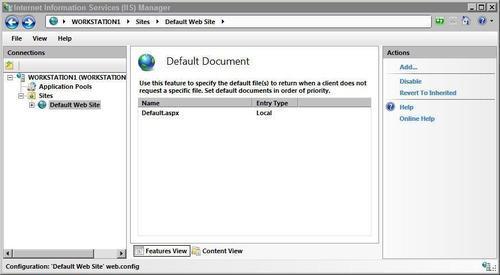 Configuring IIS on Windows Vista