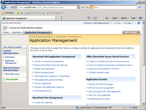 Creating the Enterprise Portal SharePoint Application