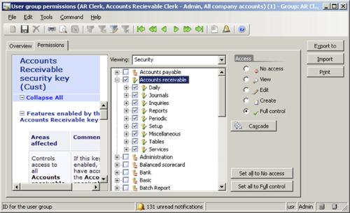 Specifying user permissions in Dynamics AX