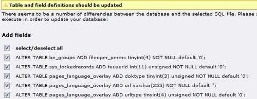 TYPO3 update