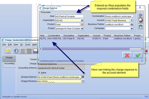 Account Combinations and aliases