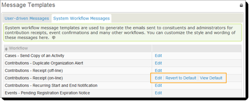 System workflow templates