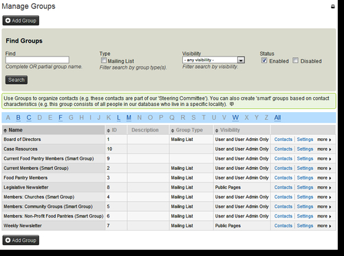 Creating groups