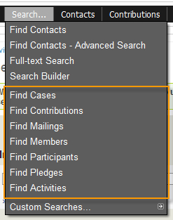 Understanding contact versus component searches