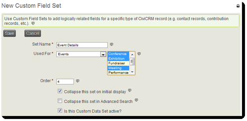 Custom data fields