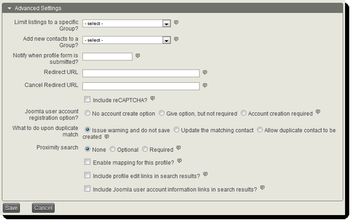 Creating online forms with profiles