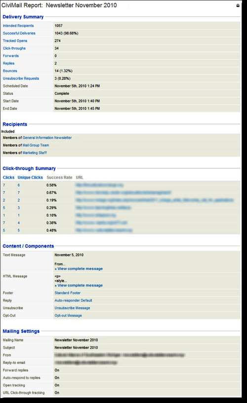 Managing mailings in process