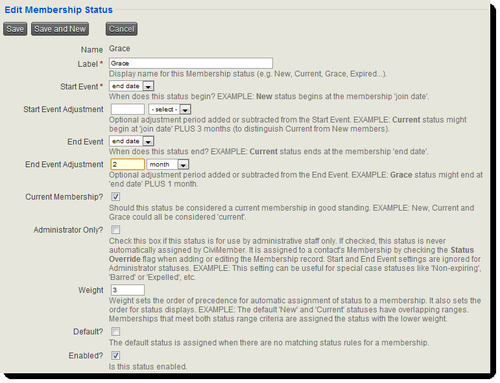 Reviewing status rules