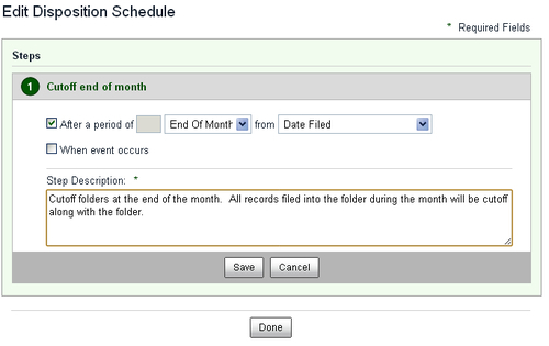 Configuring a simple disposition schedule