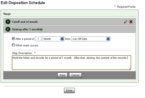 Configuring a simple disposition schedule