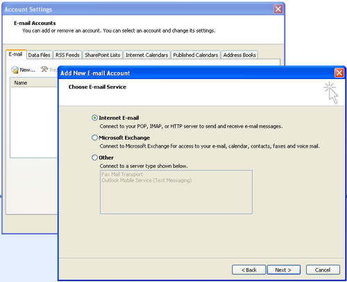 IMAP configuration for Outlook 2007