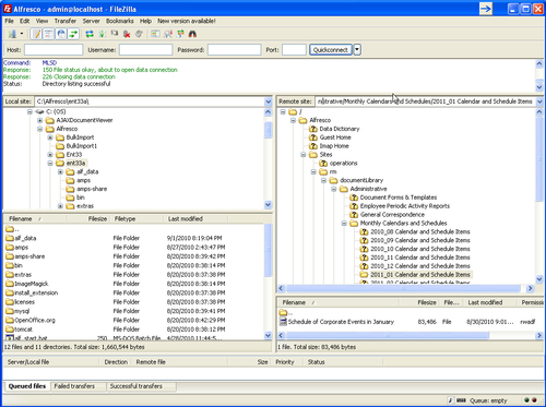 Filing to Alfresco via FTP