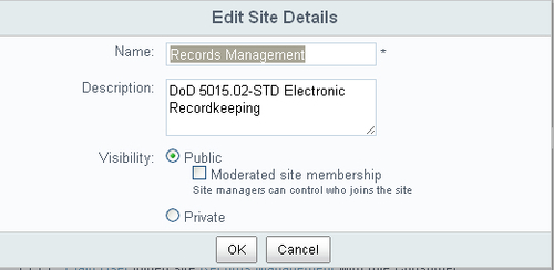 Subscribing to the Records Management site