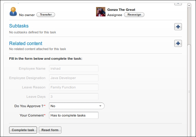 Time for action – implementing a parallel gateway