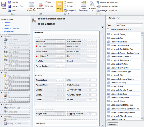 CRM 2011 customization improvement