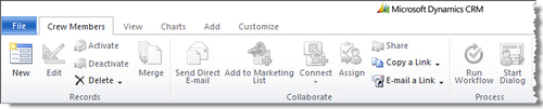 CRM 2011 Ribbon overview