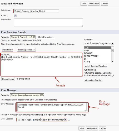 Exercise – creating a validation rule