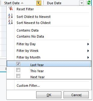 Filtering on a Date column
