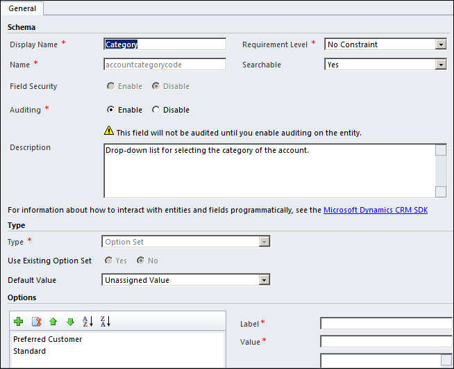 Customizing existing fields