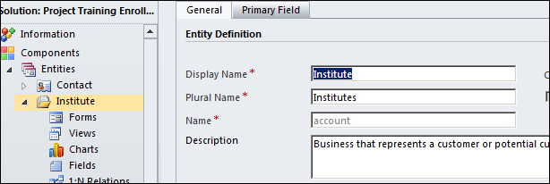 Adding components in Solution