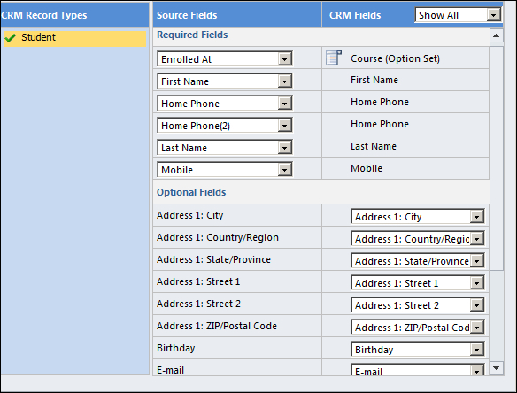 Importing existing student data into Microsoft CRM 2011