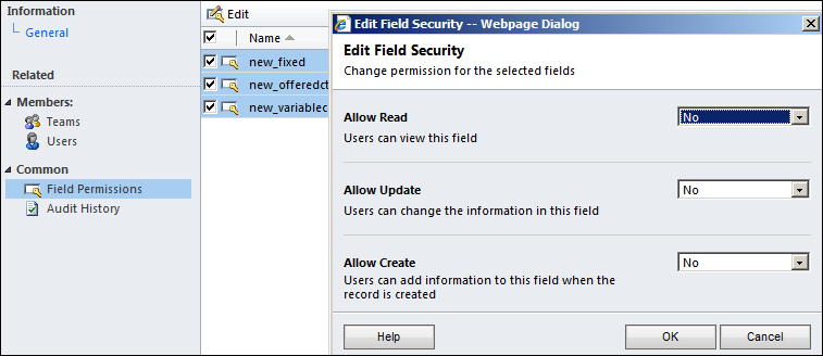 Setting field-level security in Microsoft CRM 2011