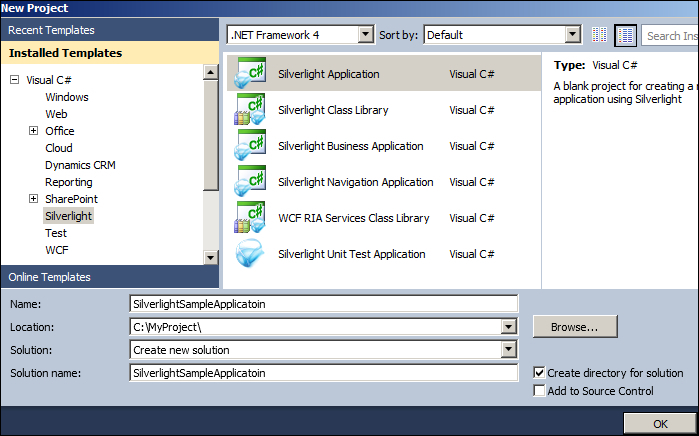 Creating a sample application in Silverlight