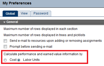 Settings at the user level