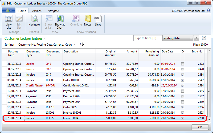 Creating ledger entries