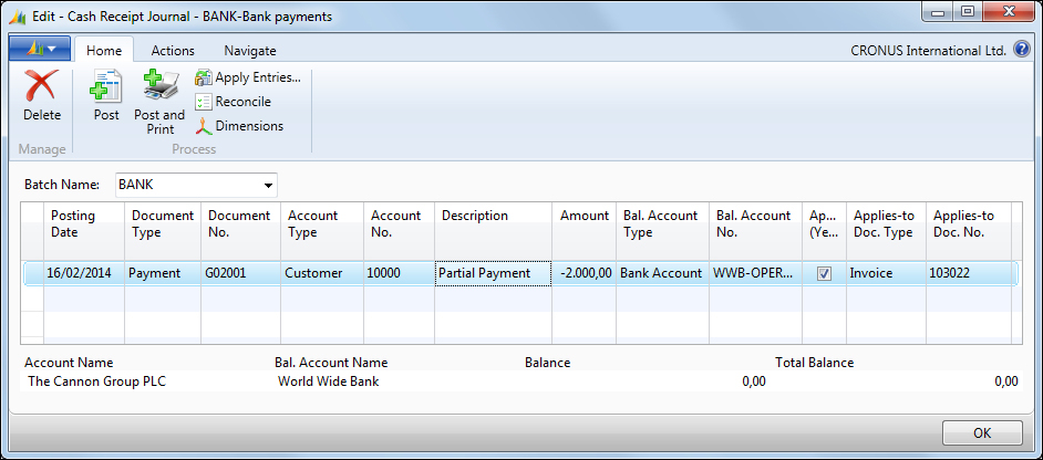 Creating ledger entries