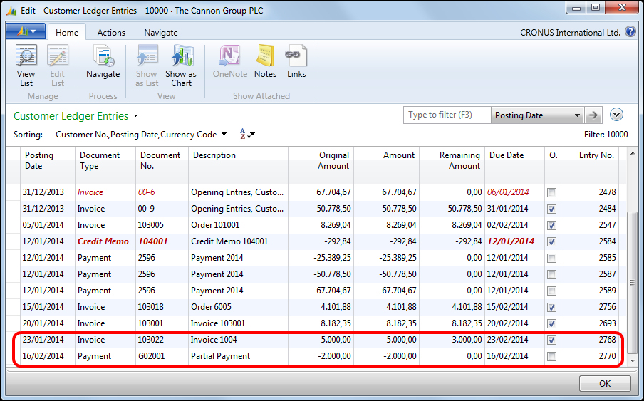 Creating ledger entries