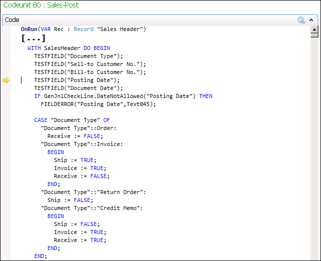 Checking the posting routine with an example