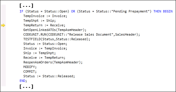 Checking the posting routine with an example