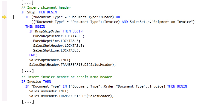 Checking the posting routine with an example