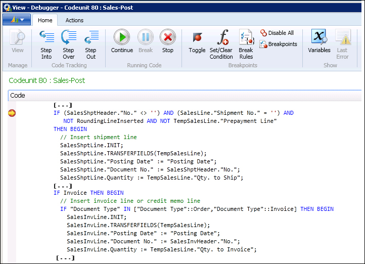 Checking the posting routine with an example