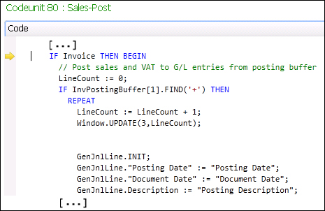 Checking the posting routine with an example